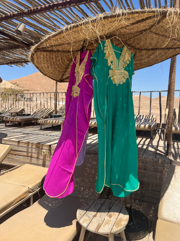 Handgemaakte kaftan - groen / goud