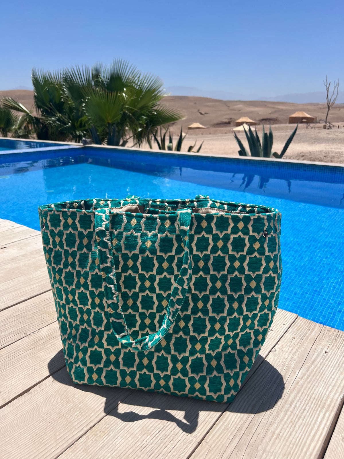 Grote tas - turquoise