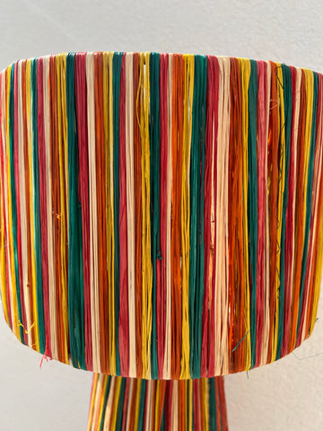 Multicolor raffia lamp