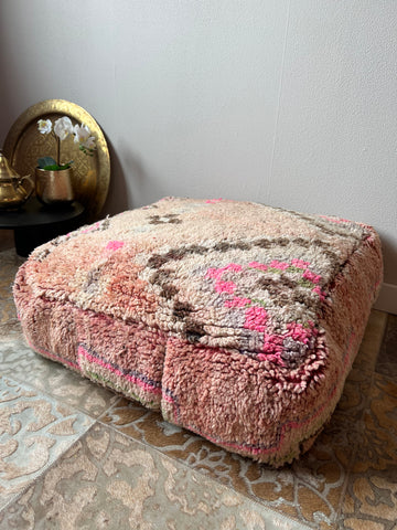 Vintage Berber poef - Bohemian Soft Tone